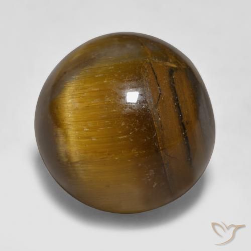 11.89克拉天然棕色Tiger's Eye，球形，11.93毫米，不透明