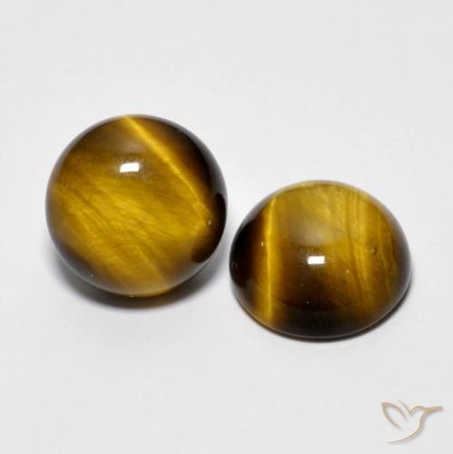 7.78克拉天然虎眼石，圆形的，不透明