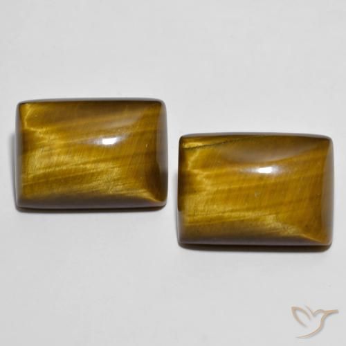 26.73天然棕色Tiger's Eye，长方形切工，18.2×13.3毫米，不透明