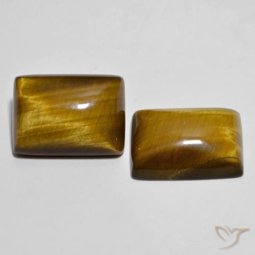 26.73天然棕色Tiger's Eye，长方形切工，18.2×13.3毫米，不透明