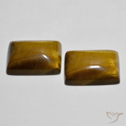 26.73天然棕色Tiger's Eye，长方形切工，18.2×13.3毫米，不透明