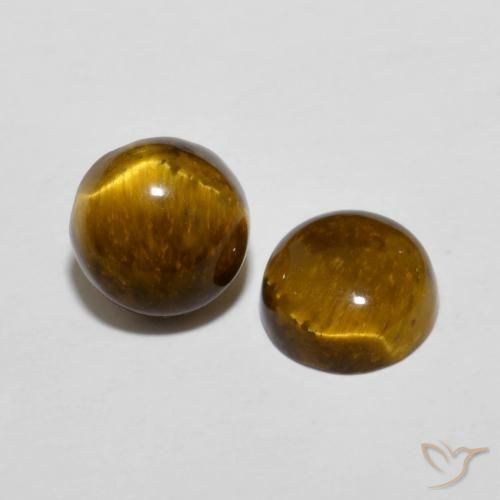 3.89克拉天然虎眼石，圆形的，不透明