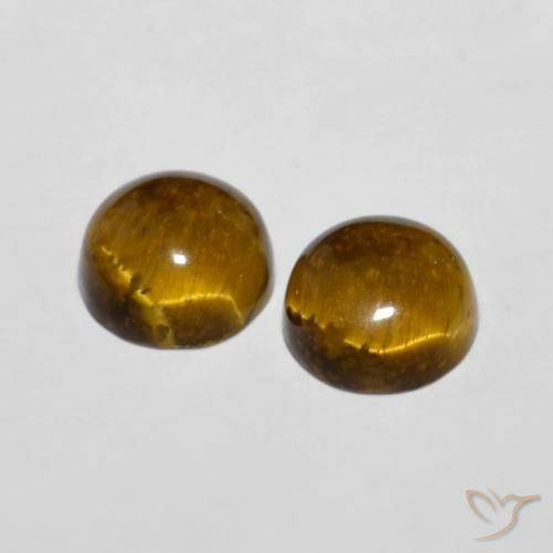 3.89克拉天然虎眼石，圆形的，不透明