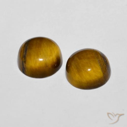 3.99克拉天然虎眼石，圆形的，不透明