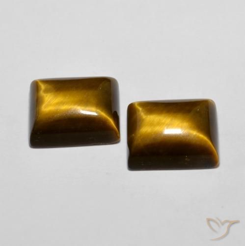 12.57克拉天然虎眼石，狭长方形，不透明