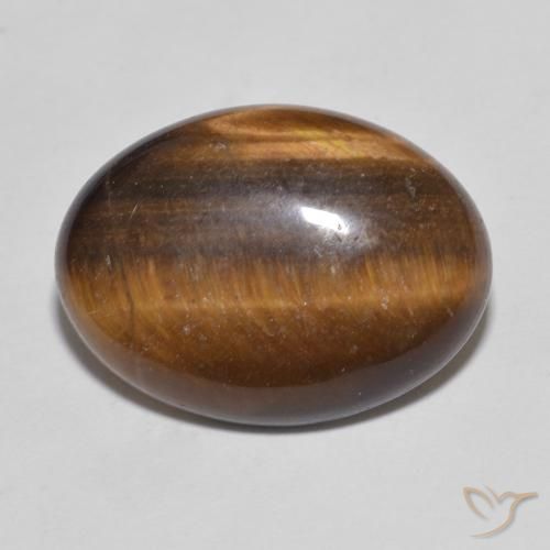 9.35ct 天然 暖棕 虎眼石, 椭圆形, 不透明