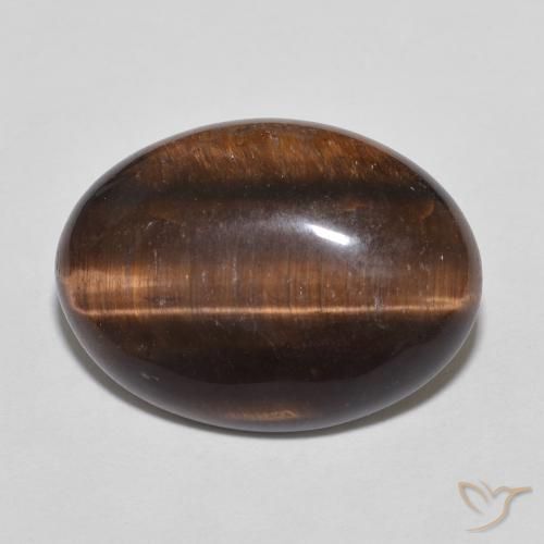 8.77ct 天然 山核桃棕 虎眼石, 椭圆形, 不透明