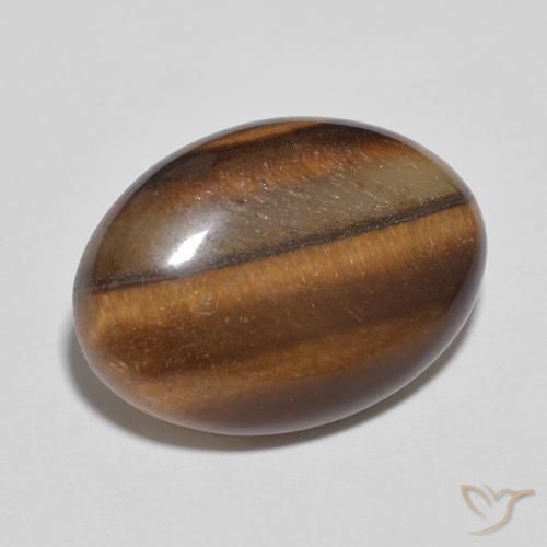 9.56ct 天然 深肉桂棕 虎眼石, 椭圆形, 不透明