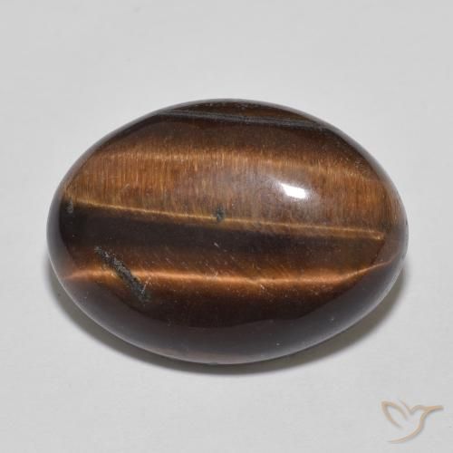 10.54ct 天然 Medium Dark-Brown 虎眼石, 椭圆形, 不透明