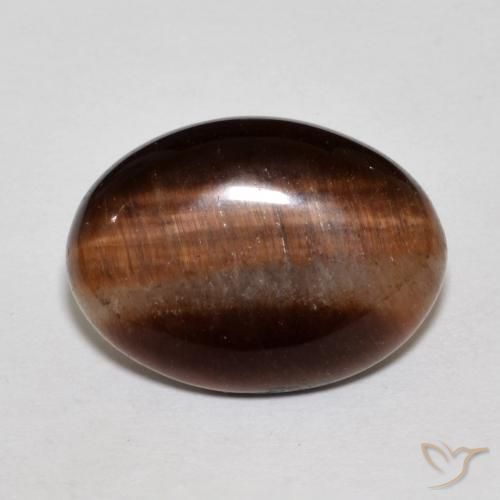 9.89ct 天然 红棕色 虎眼石, 椭圆形, 不透明