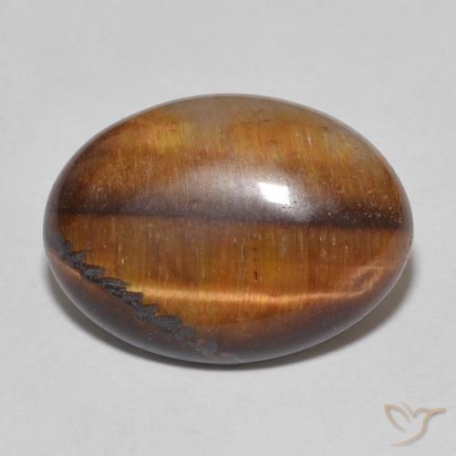 9.52ct 天然 金棕色 虎眼石, 椭圆形, 不透明