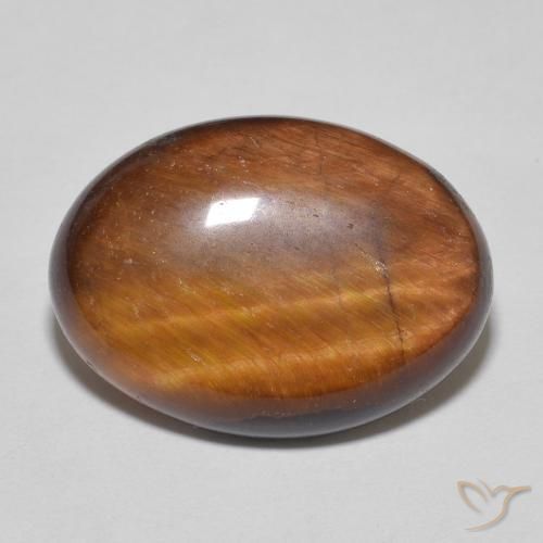 10.25ct 天然 暖棕 虎眼石, 椭圆形, 不透明