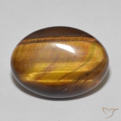 10.50ct 天然 暖棕 虎眼石, 椭圆形, 不透明