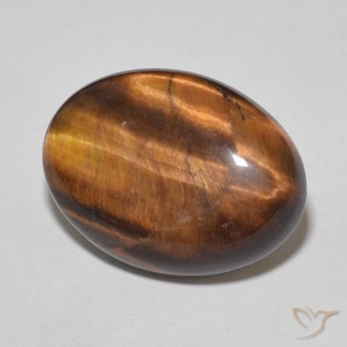9.77ct 天然 Medium Dark-Brown 虎眼石, 椭圆形, 不透明
