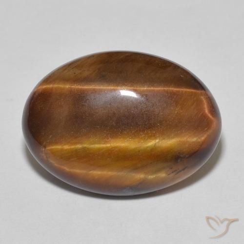 9.66ct 天然 金棕色 虎眼石, 椭圆形, 不透明