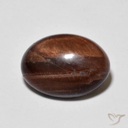 6.22ct 天然 红棕色 虎眼石, 椭圆形, 不透明