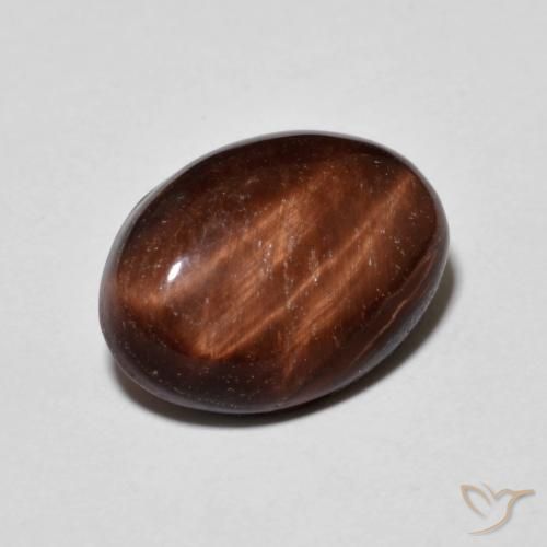 5.53ct 天然 红棕色 虎眼石, 椭圆形, 不透明