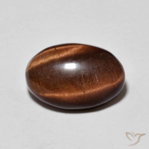 5.24ct 天然 山核桃棕 虎眼石, 椭圆形, 不透明