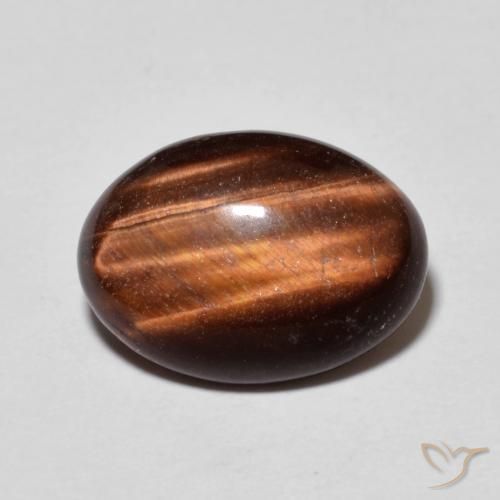 5.15ct 天然 红棕色 虎眼石, 椭圆形, 不透明