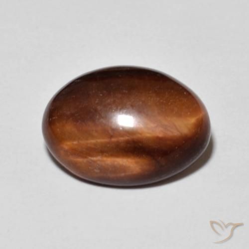 5.19ct 天然 Medium Dark-Brown 虎眼石, 椭圆形, 不透明