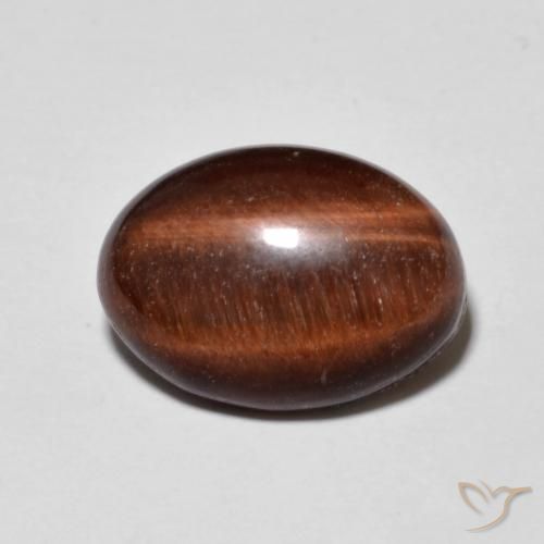 5.31ct 天然 Medium Dark-Brown 虎眼石, 椭圆形, 不透明