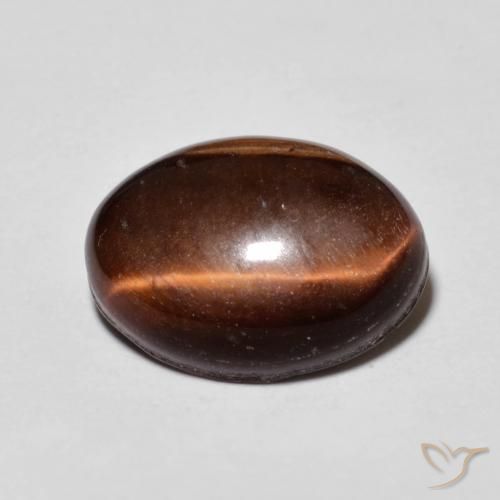 5.42ct 天然 红棕色 虎眼石, 椭圆形, 不透明