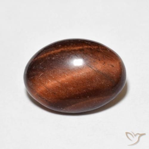 5.00ct 天然 红棕色 虎眼石, 椭圆形, 不透明