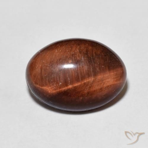 5.38ct 天然 Medium Dark-Brown 虎眼石, 椭圆形, 不透明