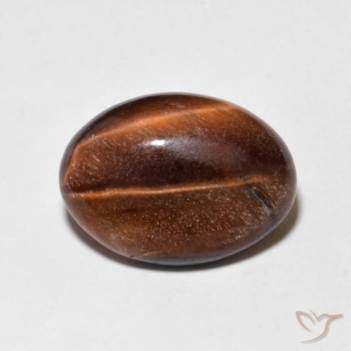 5.19ct 天然 Medium Dark-Brown 虎眼石, 椭圆形, 不透明