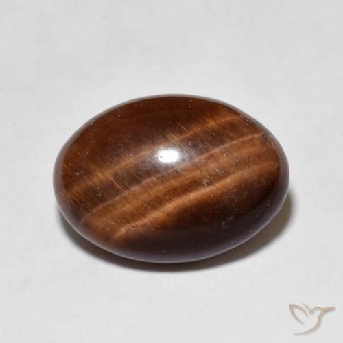 5.38ct 天然 Medium Dark-Brown 虎眼石, 椭圆形, 不透明