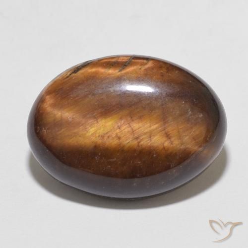 10.95ct 天然 暖棕 虎眼石, 椭圆形, 不透明