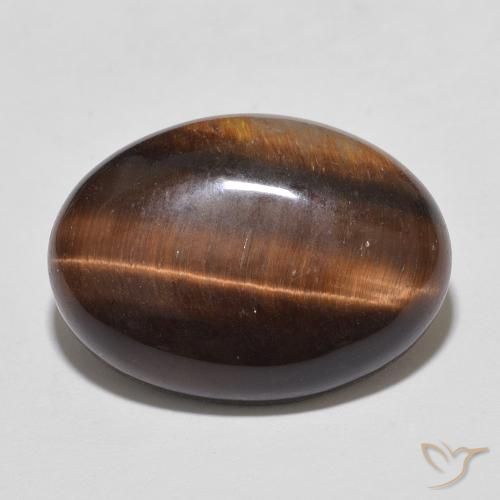 9.86ct 天然 红棕色 虎眼石, 椭圆形, 不透明