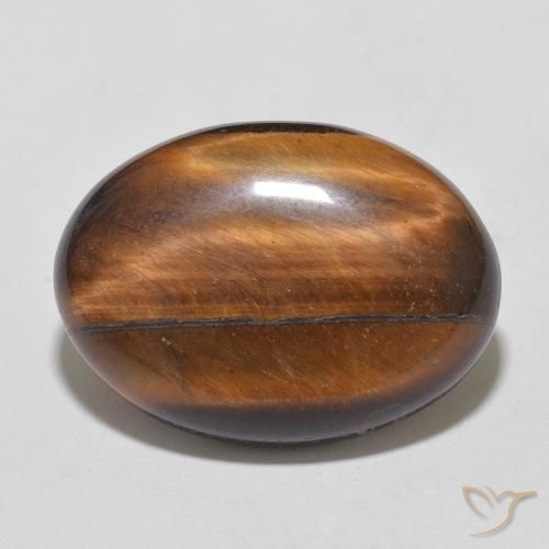 10.04ct 天然 肉桂棕 虎眼石, 椭圆形, 不透明