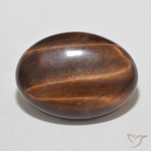 9.80ct 天然 肉桂棕 虎眼石, 椭圆形, 不透明
