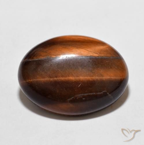 10.65ct 天然 深肉桂棕 虎眼石, 椭圆形, 不透明