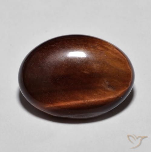 10.42ct 天然 Medium Dark-Brown 虎眼石, 椭圆形, 不透明