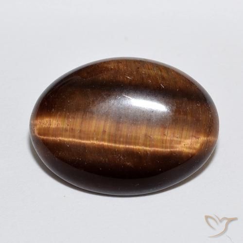 8.89ct 天然 深肉桂棕 虎眼石, 椭圆形, 不透明