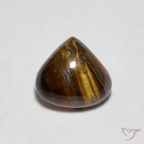 0.87ct 天然 暖棕 虎眼石, 梨形, 不透明