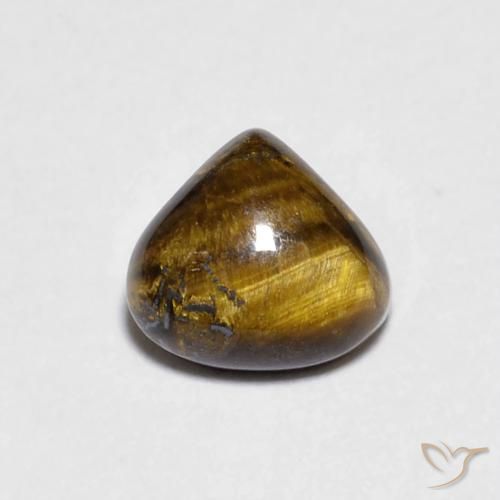 0.84ct 天然 金棕色 虎眼石, 梨形, 不透明