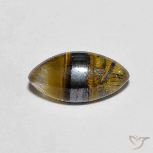 2.29ct 天然 Medium Light-Brown 虎眼石, 榄尖形, 不透明