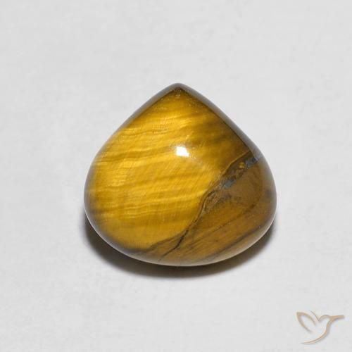 1.89ct 天然 黄棕色 虎眼石, 梨形, 不透明