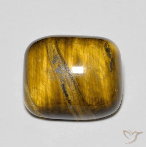 8.96ct 天然 金棕色 虎眼石, 软垫, 不透明