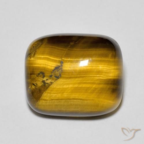 8.86ct 天然 金棕色 虎眼石, 软垫, 不透明