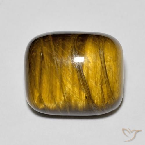 8.99ct 天然 中褐色 虎眼石, 软垫, 不透明