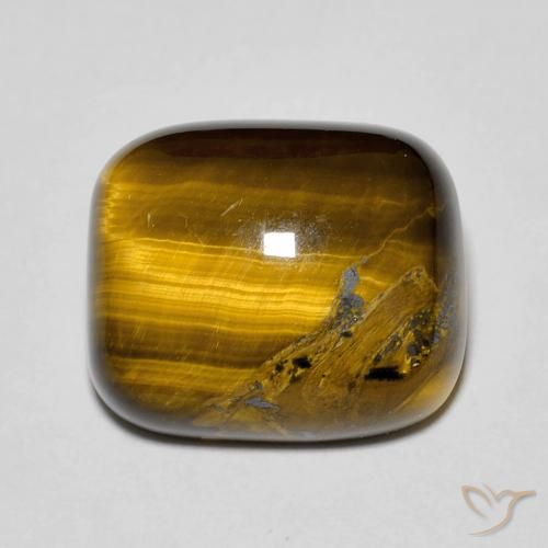 8.49ct 天然 金棕色 虎眼石, 软垫, 不透明