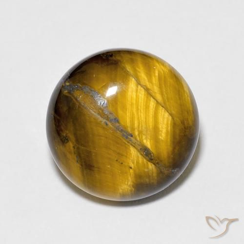 6.66ct 天然 Medium Light-Brown 虎眼石, 圆形的, 不透明