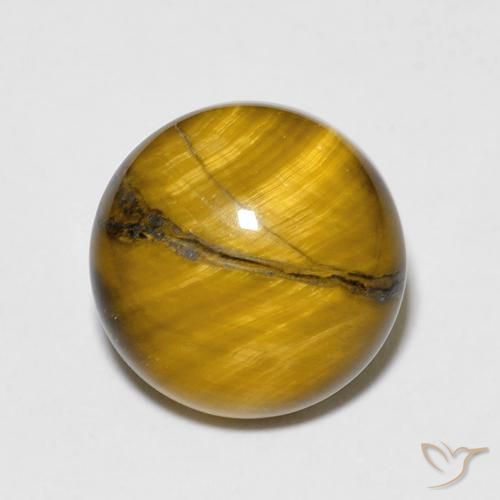 6.78ct 天然 暖棕 虎眼石, 圆形的, 不透明
