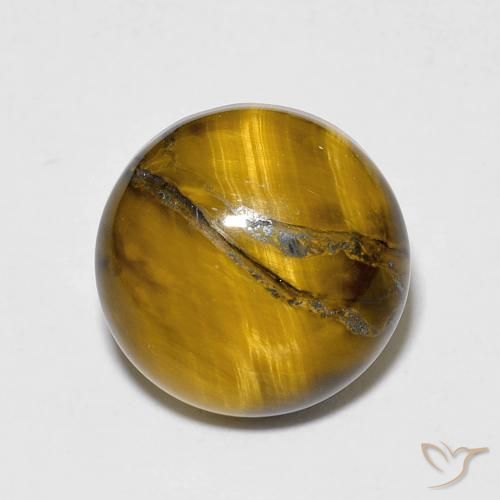 6.75ct 天然 Medium Light-Brown 虎眼石, 圆形的, 不透明