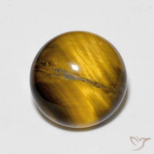 6.84ct 天然 暖棕 虎眼石, 圆形的, 不透明