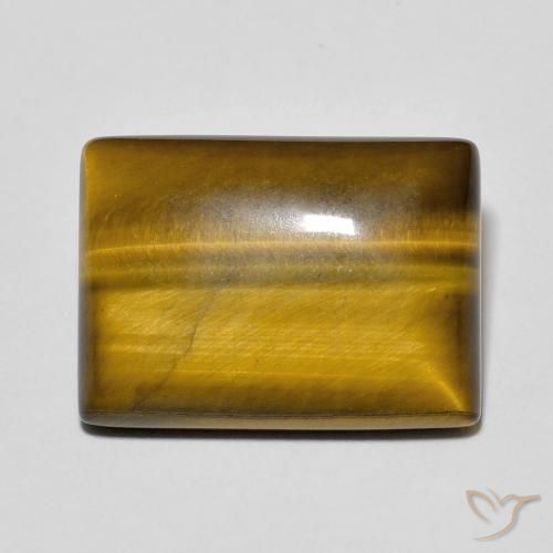 12.54ct 天然 金棕色 虎眼石, 狭长方形, 不透明
